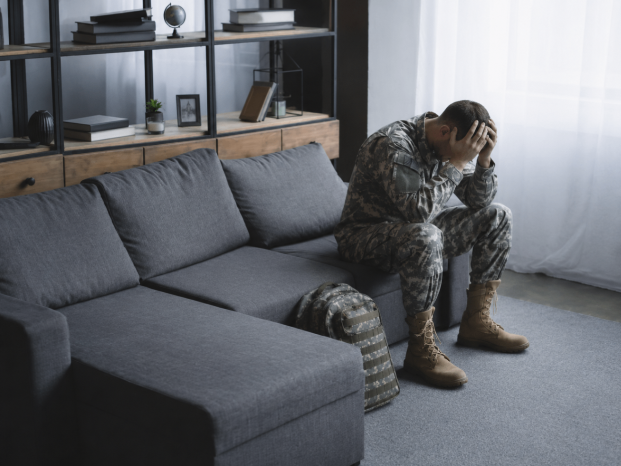 Veteran in therapy session
