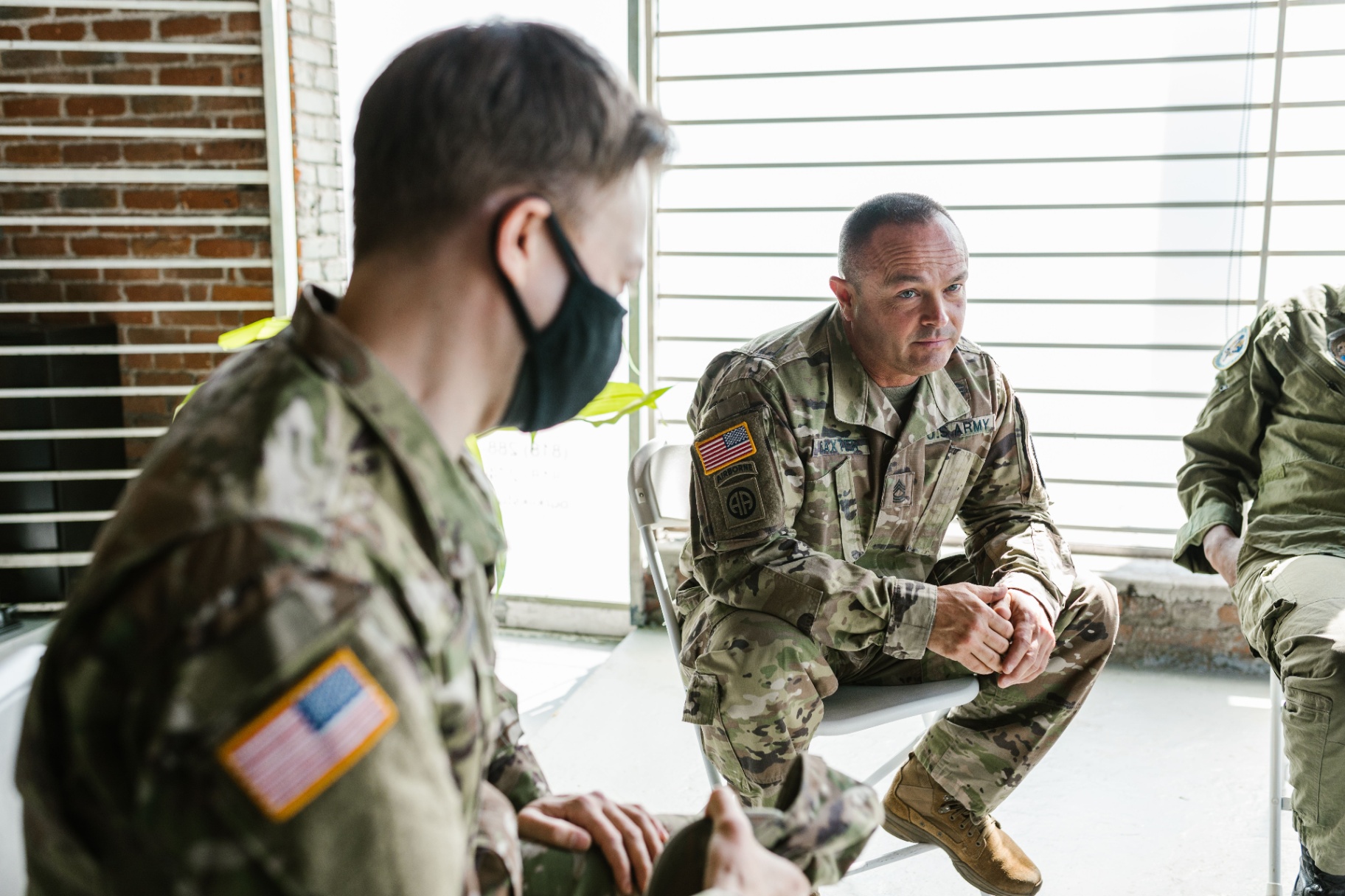 Veterans in a group counseling session